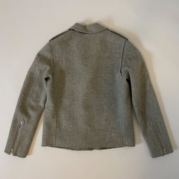 Theory Tralsmin New Divide Cashmere Wool Moto Biker Jacket Women's Medium Gray - Picture 10 of 10